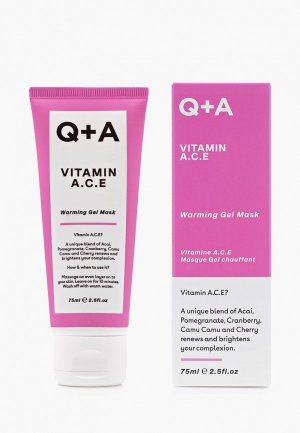 Маска для лица Q+A Мультивитаминная, Vitamin A.C.E. Warming Gel Mask, 75 мл. Цвет: прозрачный