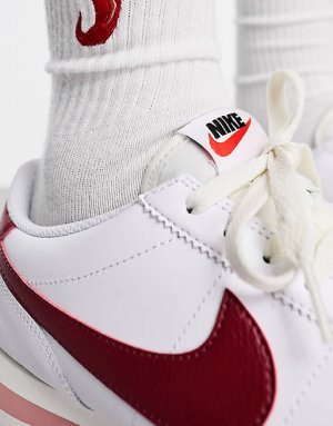Бело-красные кроссовки Cortez Nike