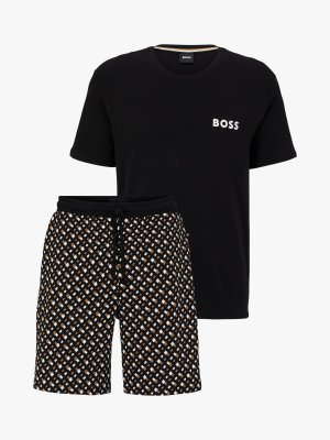 Шорты с логотипом BOSS Пижама HUGO BOSS, средний бежевый