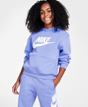 Флисовая толстовка Club для спортивной одежды больших детей , синий Nike