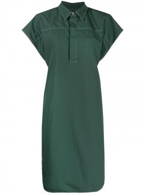 Платье-рубашка с рукавами кап Bassike. Цвет: зеленый