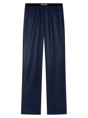 Пижамные брюки из смесового шелка , синий Tom Ford