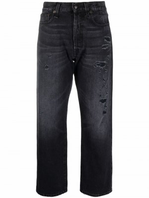 Укороченные джинсы с завышенной талией R13. Цвет: черный