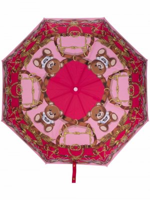 Зонт с принтом Teddy Moschino. Цвет: розовый