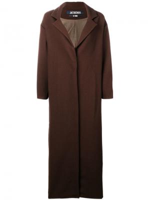 Однобортное пальто макси Jacquemus. Цвет: коричневый
