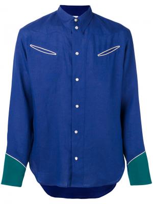 Рубашка в стиле вестерн Umit Benan. Цвет: синий