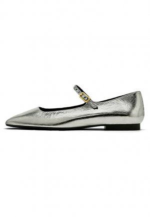 Балетки с ремешком Flats With Buckle , цвет silvercoloured Massimo Dutti
