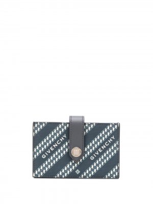 Картхолдер в диагональную полоску с логотипом Givenchy. Цвет: синий