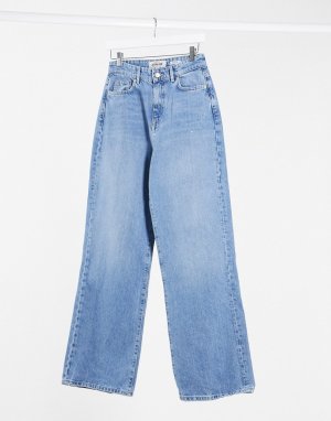 Синие широкие джинсы -Голубой New Look