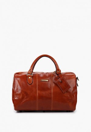Сумка дорожная и багажная бирка Tuscany Leather LISBONA. Цвет: оранжевый