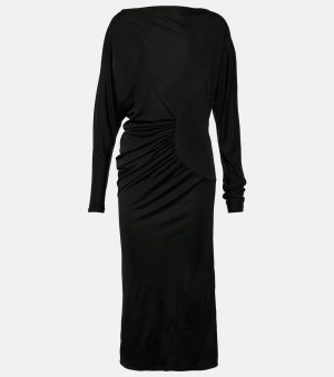 Платье макси oron со сборками из джерси , черный Khaite