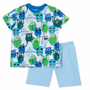 Пижама , размер 140, голубой, зеленый Chicco. Цвет: зеленый/голубой