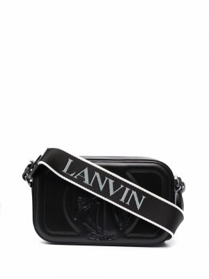 Каркасная сумка с тисненым логотипом LANVIN. Цвет: черный