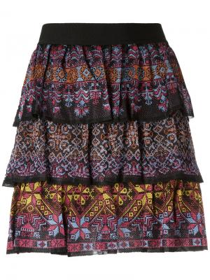 Ruffled mini skirt Cecilia Prado. Цвет: чёрный