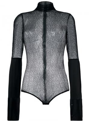 Прозрачная блузка с длинными рукавами Emiliano Rinaldi. Цвет: чёрный