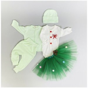 Комплект одежды , размер 22 (68-74), зеленый lucky child. Цвет: зеленый/зелeный