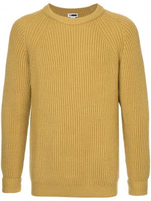 Приталенный свитер с длинными рукавами H Beauty&Youth. Цвет: желтый