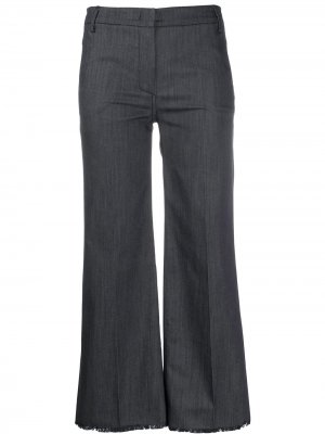 Укороченные брюки с необработанными краями Blanca Vita. Цвет: синий