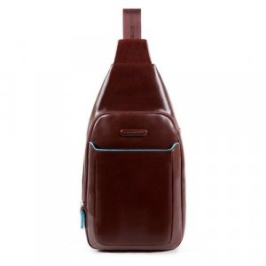 Рюкзак слинг PIQUADRO, фактура гладкая, коричневый Piquadro. Цвет: коричневый