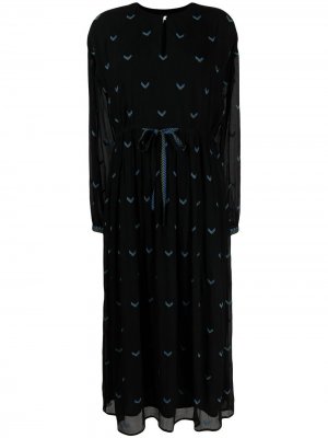 Платье Dessa с вышитым узором шеврон Lala Berlin. Цвет: черный