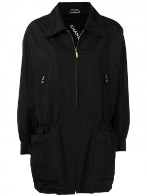 Стеганое пальто на молнии Chanel Pre-Owned. Цвет: черный