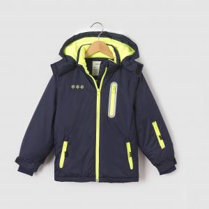 Куртка лыжная с капюшоном, 3-16 лет R essentiel. Цвет: синий морской