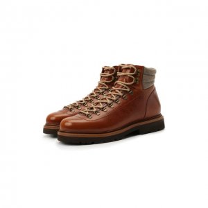 Кожаные ботинки Brunello Cucinelli. Цвет: коричневый