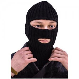 Балаклава мужская черная текстильная Крутая Шляпа. Цвет: черный