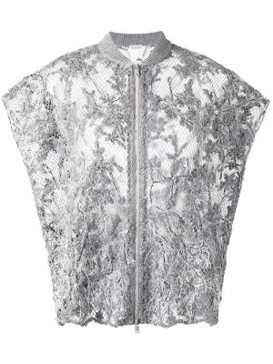 Кружевной пиджак Brunello Cucinelli. Цвет: серый