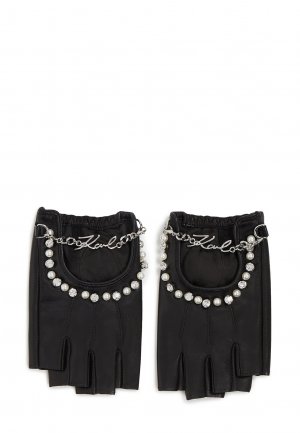 Перчатки с короткими пальцами SIGNATURE KARL LAGERFELD, цвет black Lagerfeld