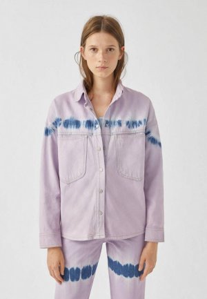 Куртка джинсовая Pull&Bear. Цвет: фиолетовый
