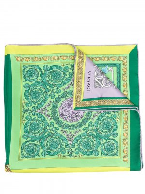 Платок с узором Baroque Versace. Цвет: зеленый