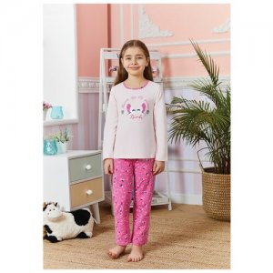 Пижама , размер 110/116, 208 молочный BAYKAR. Цвет: бежевый/розовый