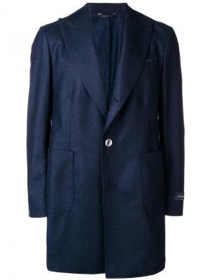 Классическое однобортное пальто Tombolini. Цвет: синий