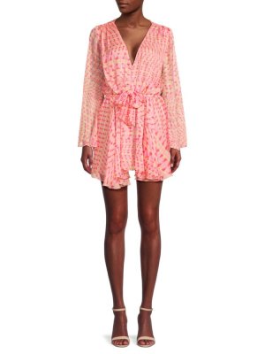 Мини-платье Kaia с геометрическим узором Misa Los Angeles, розовый Angeles