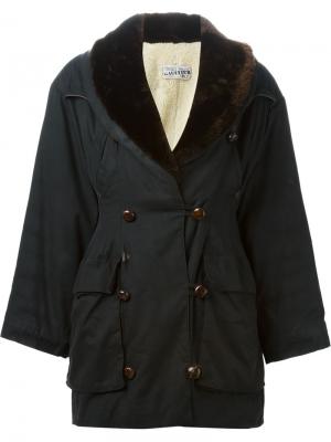 Пальто с меховым воротником Jean Paul Gaultier Vintage. Цвет: черный