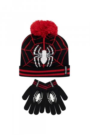 Детский комплект зимней шапки и перчаток «Человек-паук» , черный Marvel