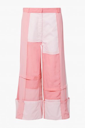 Широкие брюки из хлопка с начесом, крепдешина и в стиле пэчворк, розовый JW Anderson