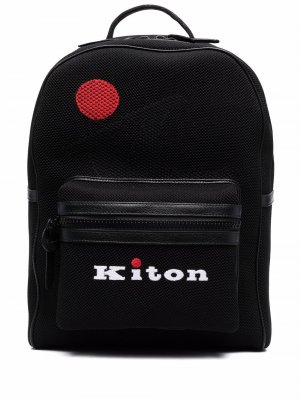 Рюкзак на молнии с логотипом Kiton. Цвет: черный