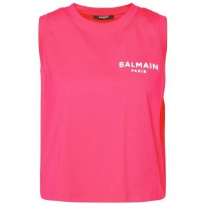Футболка fuchsia cotton top , розовый Balmain