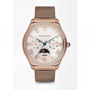 Наручные часы женские Quantum IML661.420, Кварцевые 34 мм, белый, розовый. Цвет: белый/розовый