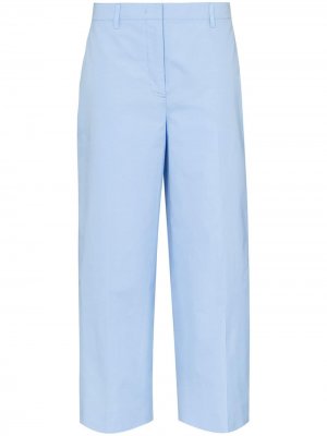 Укороченные брюки широкого кроя Prada. Цвет: синий