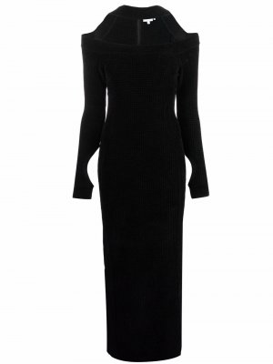Вечернее платье с длинными рукавами Hervé Léger. Цвет: черный