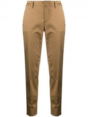 Укороченные зауженные брюки Pt01. Цвет: коричневый