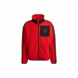 Belgium Team Solid Badge Zip Stand Collar Jacket Men Outerwear Red HE1439 Adidas