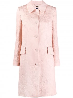 Однобортное пальто с цветочным принтом Blumarine. Цвет: розовый