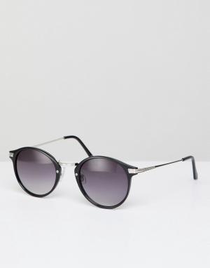 Круглые солнцезащитные очки в черной оправе с градиентными стеклами Jeepers Peepers. Цвет: черный
