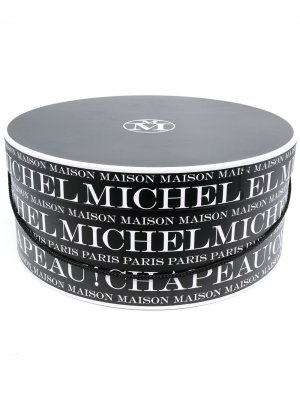 Коробка для шляпы с графичным принтом Maison Michel. Цвет: черный