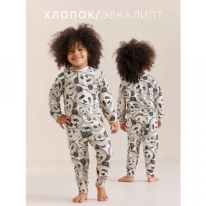 Пижама , размер 104-110, черный, белый Happy Baby. Цвет: белый/черный