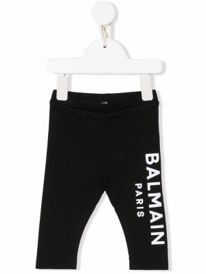 Logo leg-print leggings Balmain Kids. Цвет: черный
